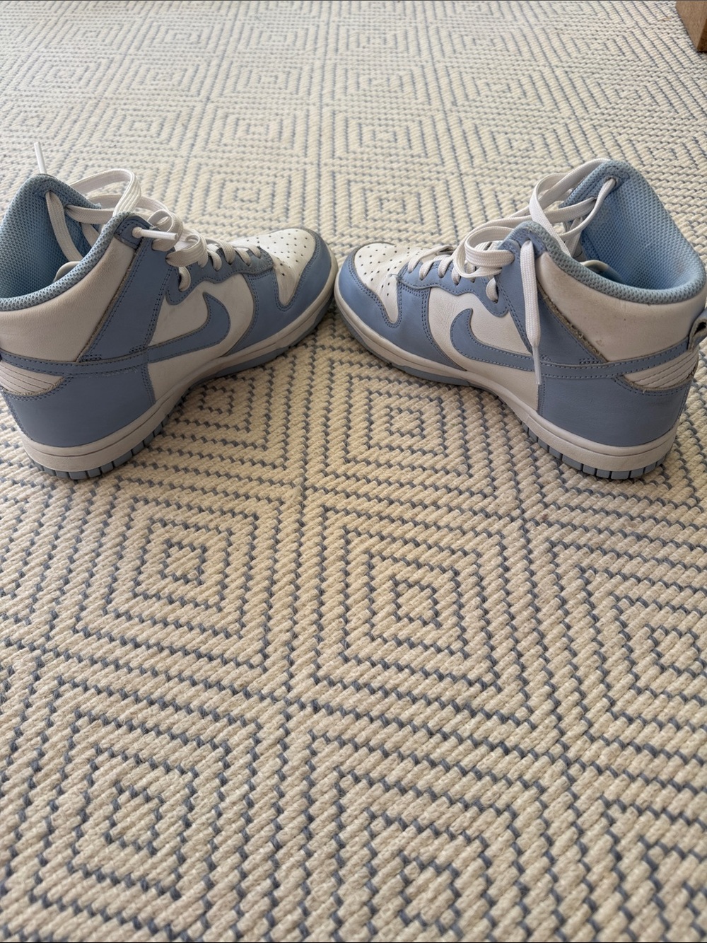 Nike Women's High-Top Sneakers in Light Blue and White - Picture 5 of 5